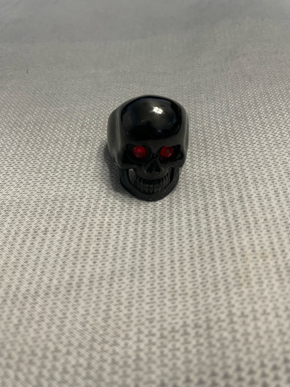 Black Skull Ring with Red Eyes - Men's Fashion Ring